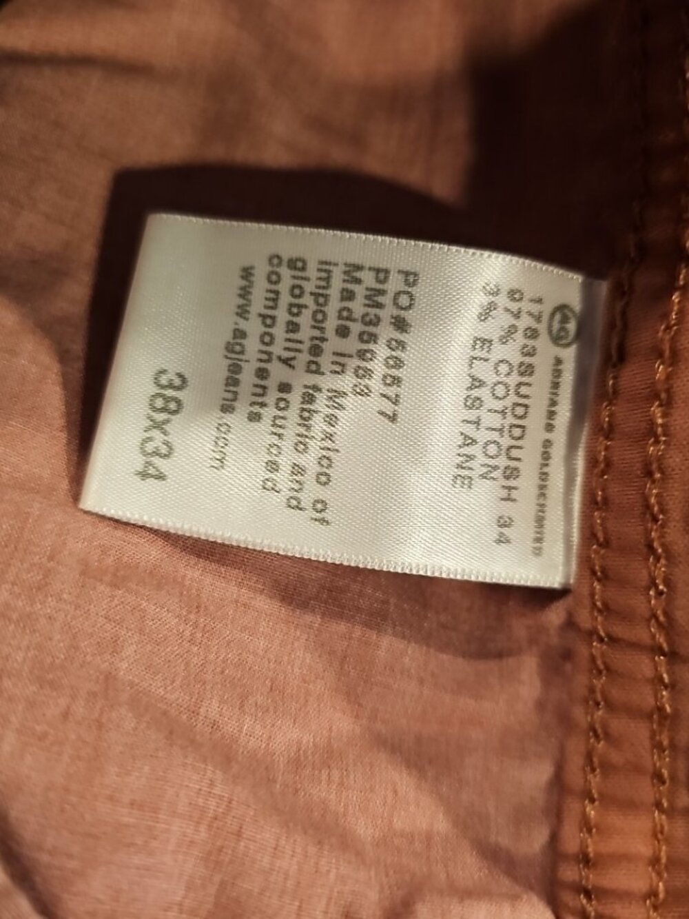 Adriano Goldschmied L132904 Mens Dusty Blush Tellis Slim Fit Twill Pants Size 38 - Picture 2 of 5